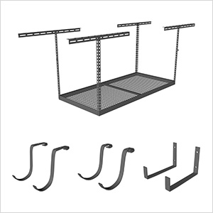 4'x6' Overhead Storage 24"-45" Drop Combo (Includes 2 Racks and 18 Hooks)