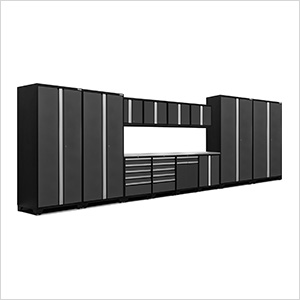 PRO Series 3.0 Grey 14-Piece Set with Stainless Steel Tops and LED Lights