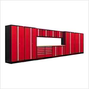 PRO Series 3.0 Red 14-Piece Set with Bamboo Top and LED Lights