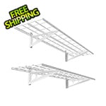 Fleximounts 1' x 4' White Wall Mounted Shelf (2-Pack)