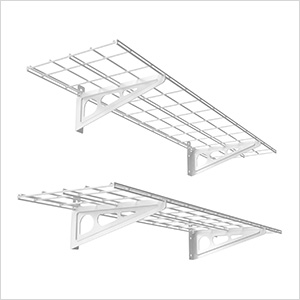 1' x 4' White Wall Mounted Shelf (2-Pack)