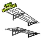 Fleximounts 1' x 4' Black Wall Mounted Shelf (2-Pack)