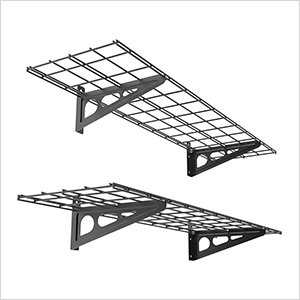 1' x 4' Black Wall Mounted Shelf (2-Pack)