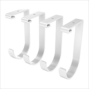 White Flat Storage Hook (4-Pack)