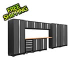 NewAge Garage Cabinets BOLD Series 3.0 Grey 12-Piece Set with Bamboo Top