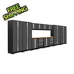 NewAge Garage Cabinets BOLD Series 3.0 Grey 14-Piece Set with Bamboo Top