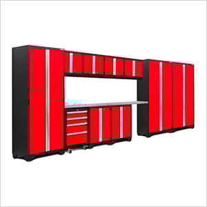 BOLD Series Red 12-Piece Set with Stainless Steel Top