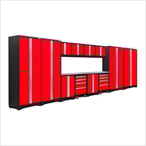 BOLD Series 3.0 Red 14-Piece Set with Stainless Steel Top and LED Lights