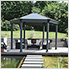 Roma Hexagon Garden Gazebo (Grey / Bronze)