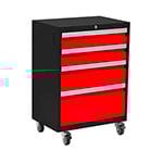 NewAge Garage Cabinets BOLD Series Red 4-Drawer Rolling Tool Cabinet