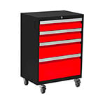 NewAge Garage Cabinets BOLD Series Red 4-Drawer Rolling Tool Cabinet