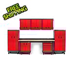 Gladiator GarageWorks Premier 14-Piece Red Garage Cabinet Set