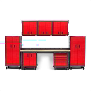 Premier 14-Piece Red Garage Cabinet Set