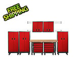 Gladiator GarageWorks Premier 13-Piece Red Garage Cabinet System