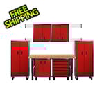 Gladiator GarageWorks Premier 12-Piece Red Garage Cabinet Set