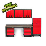 Gladiator GarageWorks Premier 13-Piece Red Garage Cabinet System