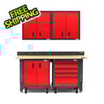 Gladiator GarageWorks Premier 6-Piece Red Garage Cabinet Set