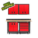 Gladiator GarageWorks Premier 6-Piece Red Garage Cabinet Set