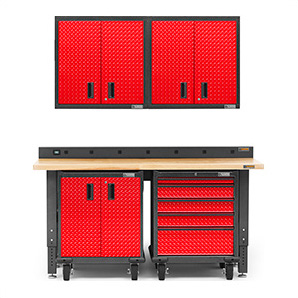 Premier 6-Piece Red Garage Cabinet Set