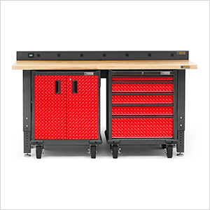 Premier 4-Piece Red Garage Workbench Set