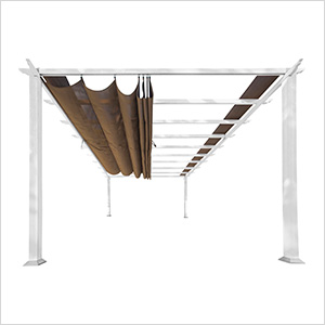 11 x 16 ft. Soft Top Aluminum Pergola (White Frame / Cocoa Canopy)