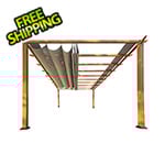 Paragon Outdoor 11 x 16 ft. Florence Soft Top Aluminum Pergola (Canadian Wood / Sand Canopy)