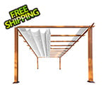 Paragon Outdoor 11 x 16 ft. Soft Top Aluminum Pergola (Canadian Wood / Off White Canopy)