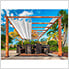 11 x 16 ft. Soft Top Aluminum Pergola (Canadian Wood / Off White Canopy)