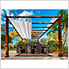 11 x 16 ft. Soft Top Aluminum Pergola (Chilean Wood / Off White Canopy)