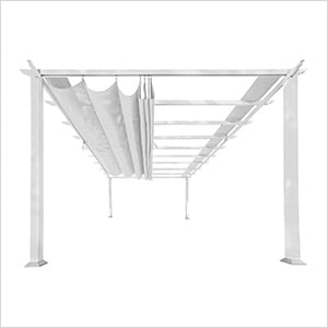 11 x 16 ft. Soft Top Aluminum Pergola (White Frame / Off White Canopy)