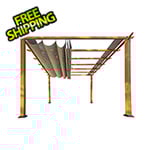 Paragon Outdoor 11 x 11 ft. Florence Soft Top Aluminum Pergola (Canadian Wood / Sand Canopy)