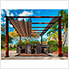 11 x 11 ft. Soft Top Aluminum Pergola (Chilean Wood / Cocoa Canopy)