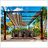 11 x 11 ft. Soft Top Aluminum Pergola (Chilean Wood / Sand Canopy)