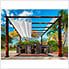 11 x 11 ft. Soft Top Aluminum Pergola (Chilean Wood / Off White Canopy)