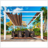 11 x 11 ft. Soft Top Aluminum Pergola (White Frame / Cocoa Canopy)