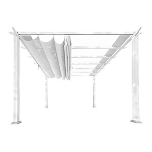 11 x 11 ft. Soft Top Aluminum Pergola (White Frame / Off White Canopy)
