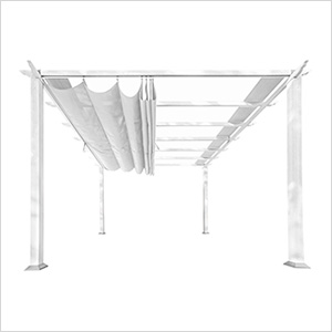 11 x 11 ft. Soft Top Aluminum Pergola (White Frame / Off White Canopy)