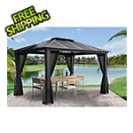 Paragon Outdoor 11'8" x 13'9" Santa Monica Aluminum Gazebo with Mosquito Netting