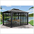 11'8" x 13'9" Santa Monica Aluminum Gazebo with Mosquito Netting