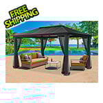 Paragon Outdoor 11'8" x 15'7" Santa Monica XL Aluminum Gazebo with Mosquito Netting