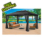 Paragon Outdoor 11'8" x 15'7" Santa Monica XL Aluminum Gazebo with Mosquito Netting