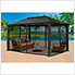 11'8" x 15'7" Santa Monica XL Aluminum Gazebo with Mosquito Netting