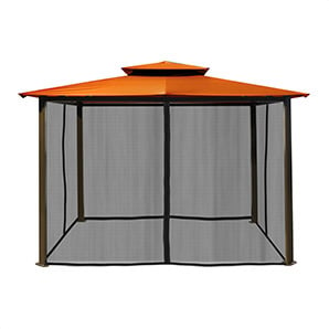 10 x 12 ft. Soft Top Gazebo with Mosquito Netting (Rust Canopy)
