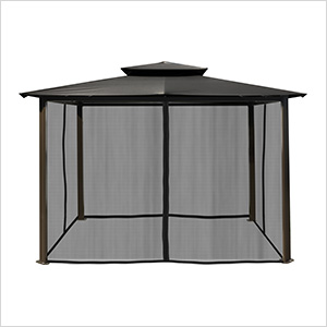 10 x 12 ft. Barcelona Soft Top Gazebo with Mosquito Netting (Grey Canopy)