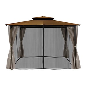 10 x 12 ft. Santa Fe Gazebo with Mosquito Netting and Privacy Panels (Cocoa Canopy)