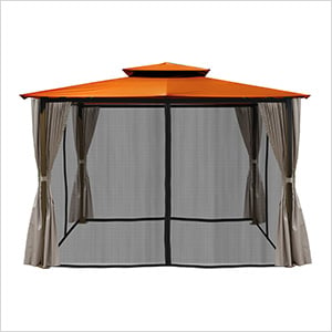 10 x 12 ft. Soft Top Gazebo with Mosquito Netting and Privacy Panels (Rust Canopy)