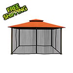 Paragon Outdoor 11 x 14 ft. Kingsbury Soft Top Gazebo with Mosquito Netting (Rust Canopy)
