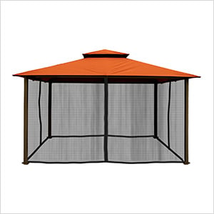 11 x 14 ft. Soft Top Gazebo with Mosquito Netting (Rust Canopy)