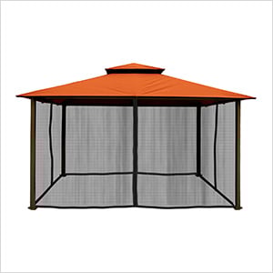 11 x 14 ft. Kingsbury Soft Top Gazebo with Mosquito Netting (Rust Canopy)