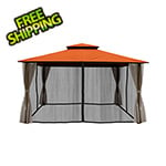 Paragon Outdoor 11 x 14 ft. Soft Top Gazebo with Mosquito Netting and Privacy Panels (Rust Canopy)